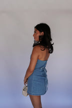 Denim Tie Back Romper