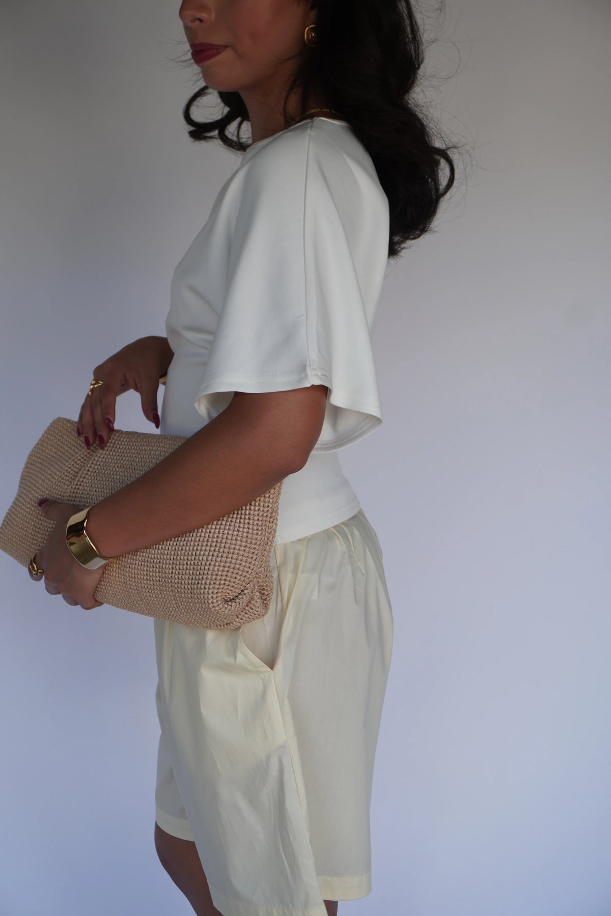 Pale Yellow Bermuda Shorts