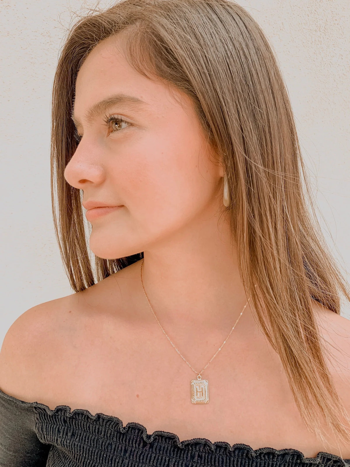 Initial Plate Necklace