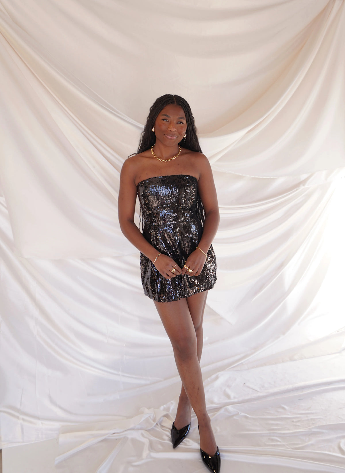 Sequin Fit and Flare Mini Dress