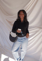 Black Button Collared Sweater