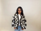 Checkered Oversized Cardigan