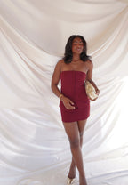 Strapless Botton Mini Dress