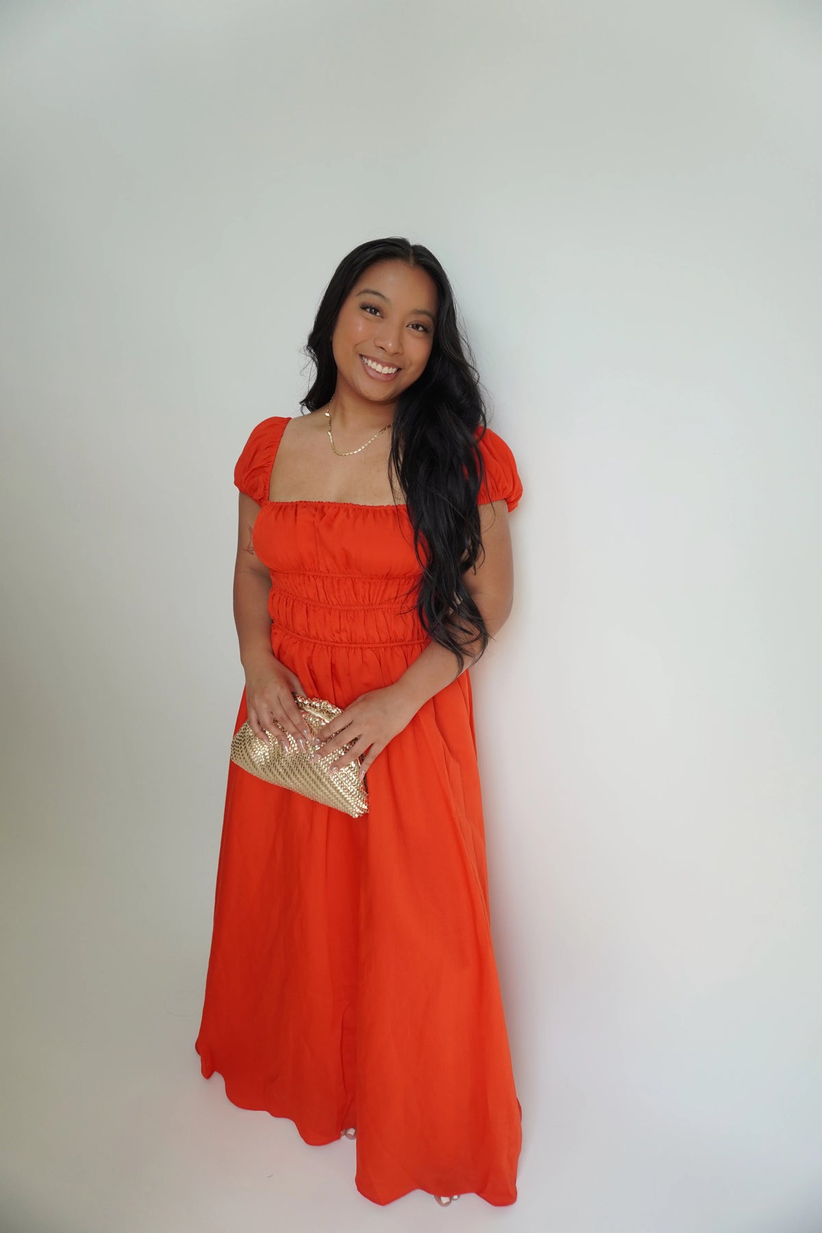 Puff Sleeve Maxi Dress
