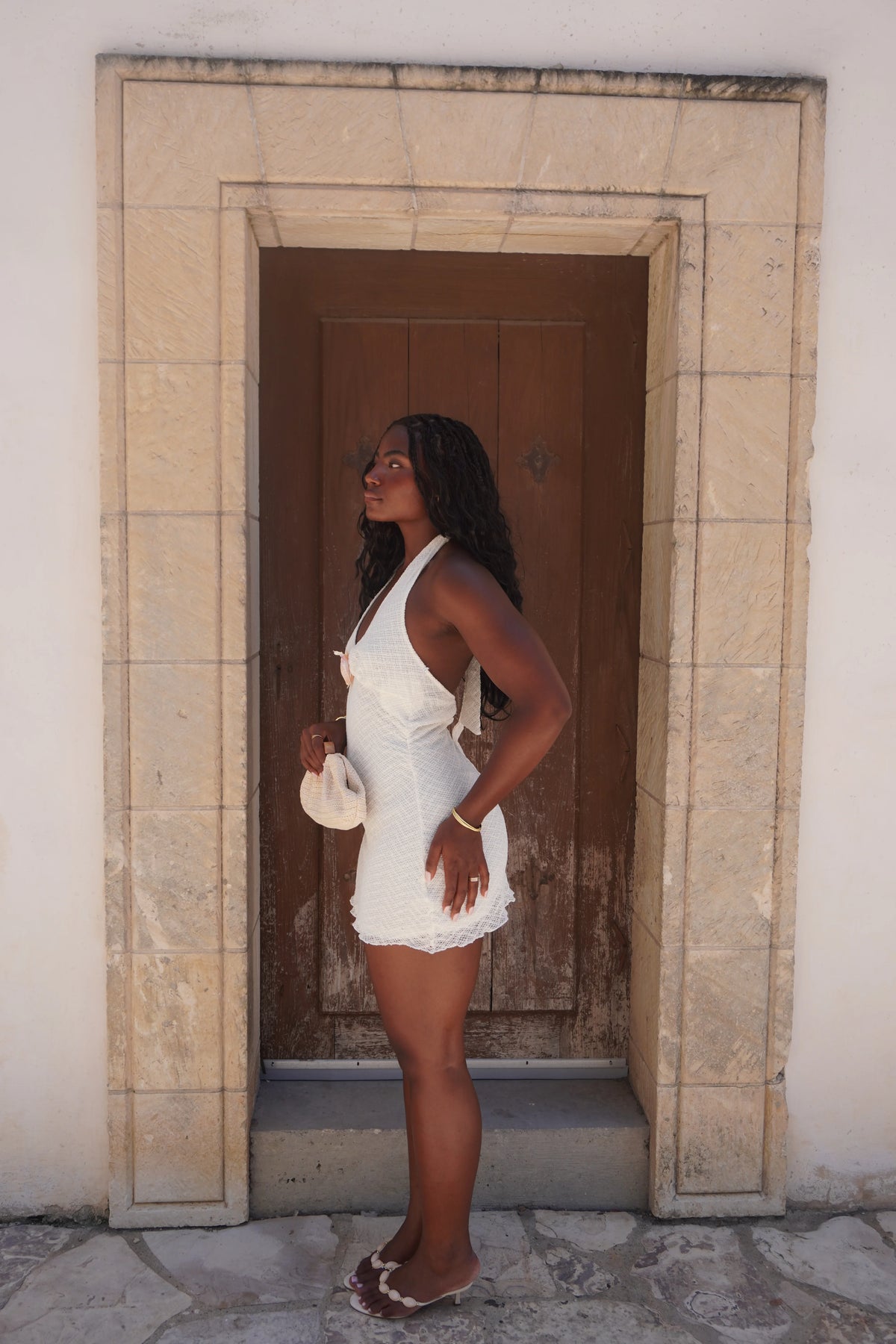 Crochet Flower Mini Dress