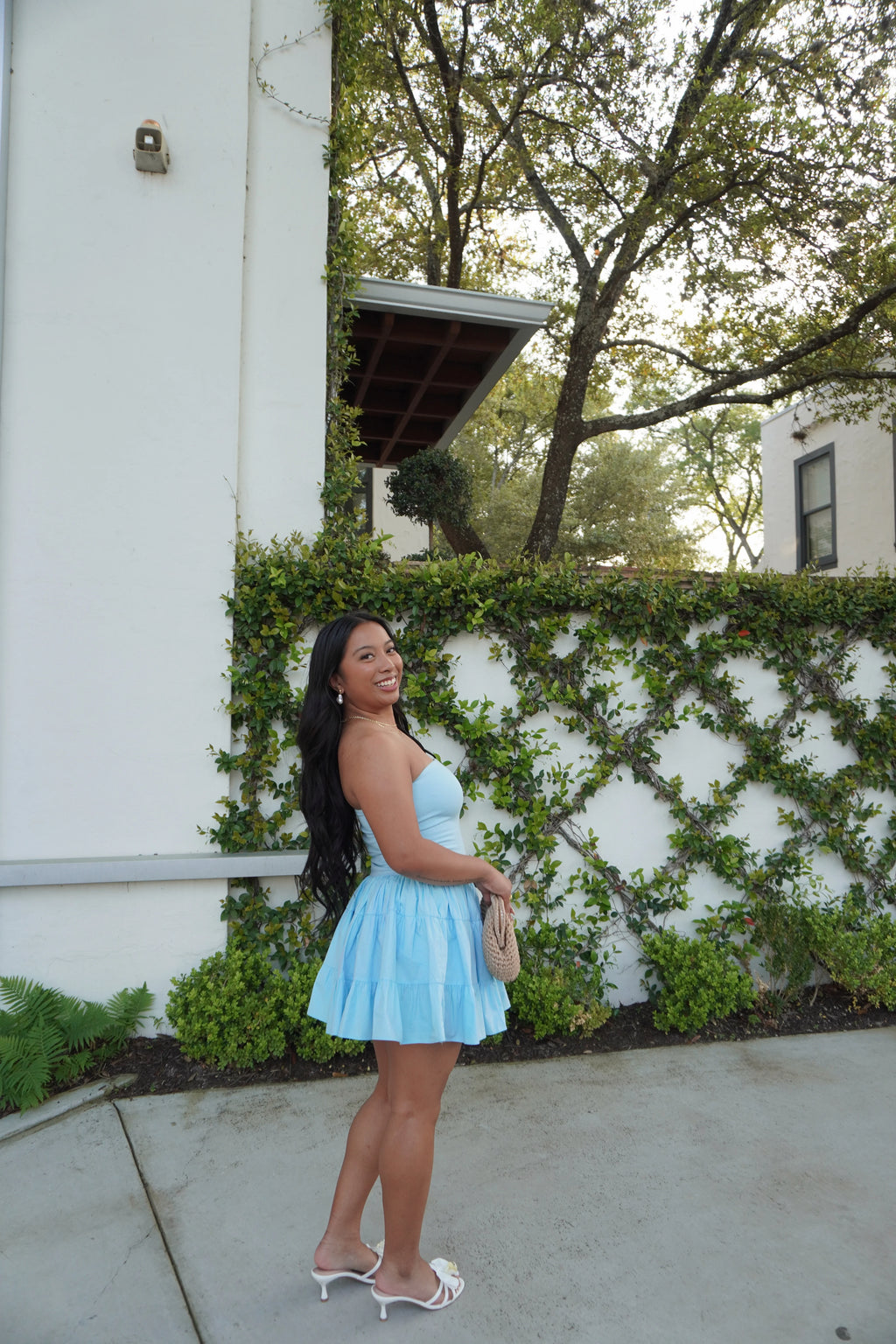 Strapless Ruffle Bottom Dress