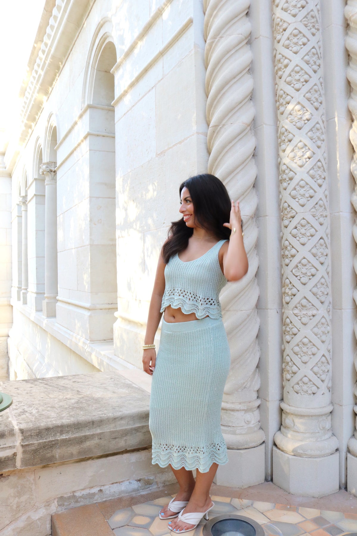 Sea foam Green Knit Skirt