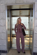 Burgundy Striped Pants