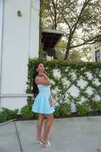 Strapless Ruffle Bottom Dress