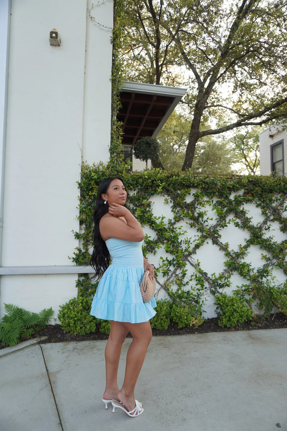 Strapless Ruffle Bottom Dress