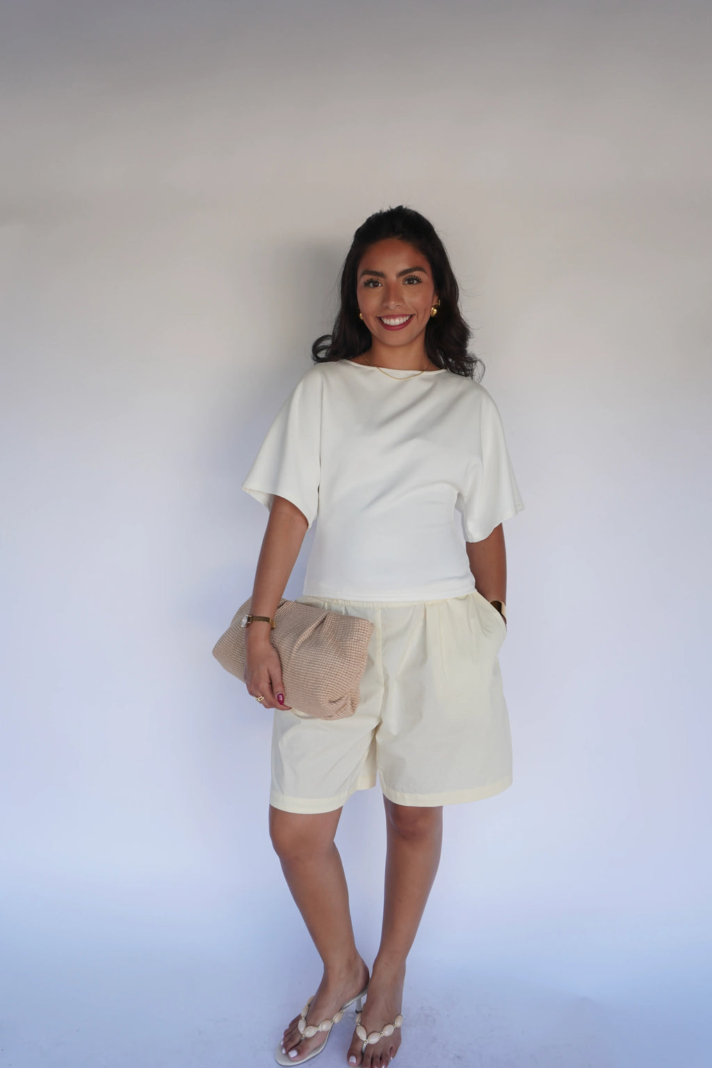 Pale Yellow Bermuda Shorts