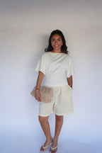 Pale Yellow Bermuda Shorts