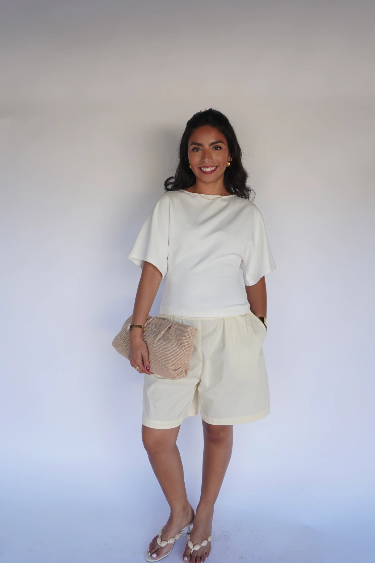 Pale Yellow Bermuda Shorts