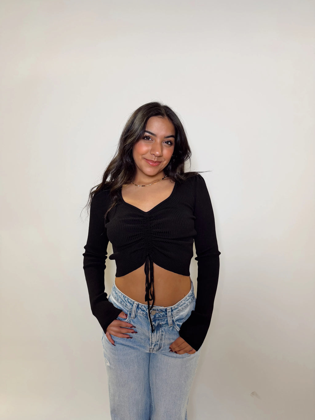 Crop Long Sleeve Sweater