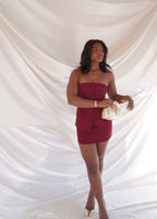 Strapless Botton Mini Dress