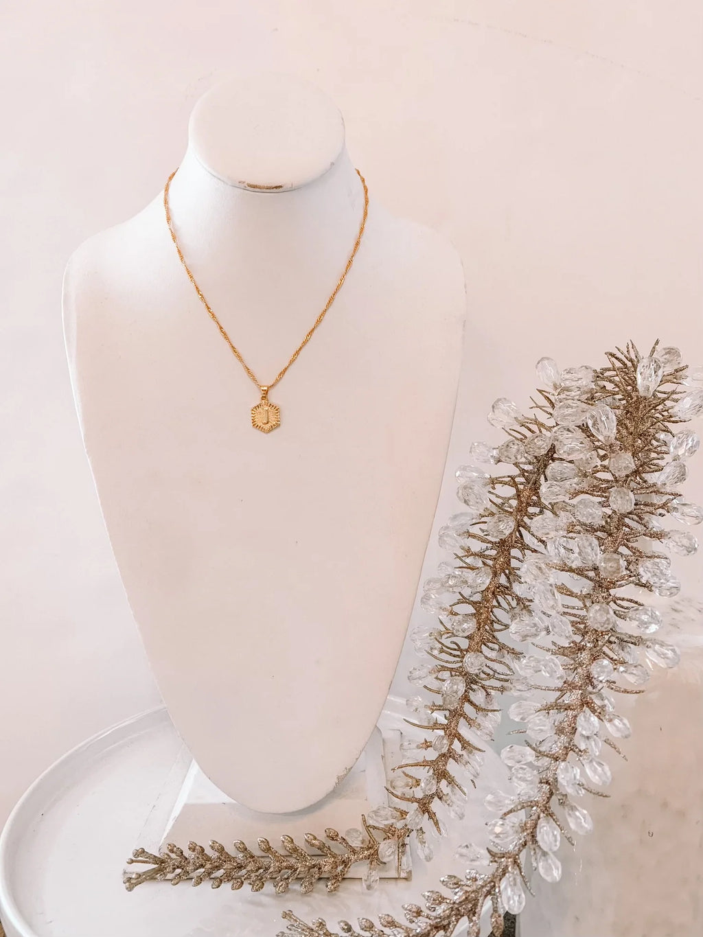 Hexagon Initial Necklace