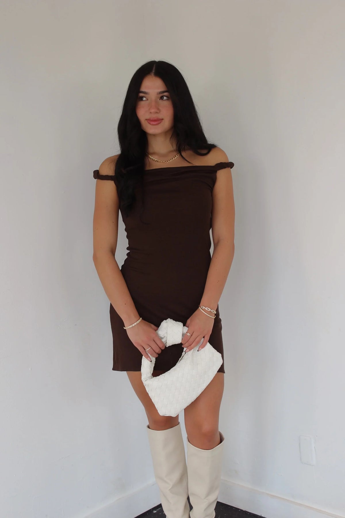 Off The Shoulder Knit Dress