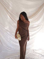 Cowl Neck Satin Dress