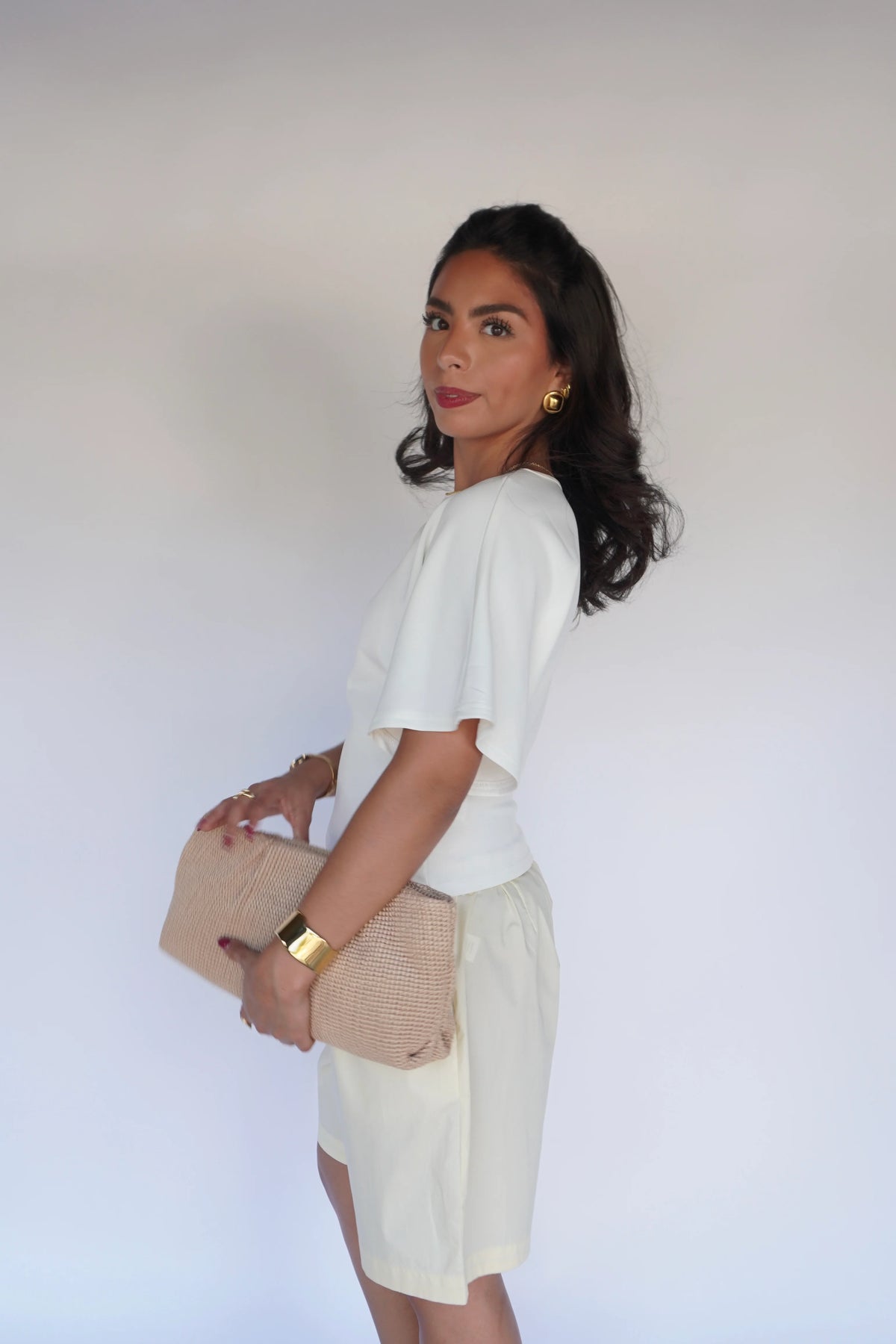 Pale Yellow Bermuda Shorts