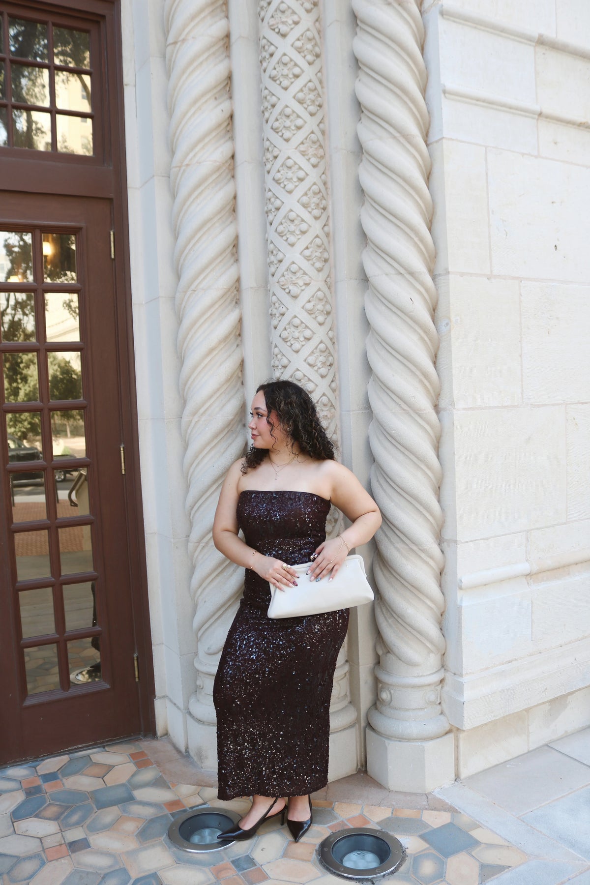 Strapless Sequin Dress