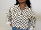 Checkered Denim Jacket