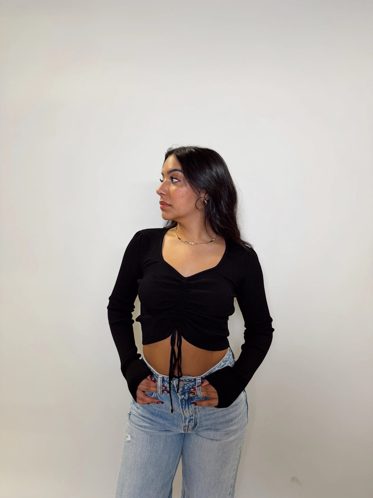 Crop Long Sleeve Sweater