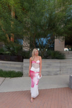 Strapless Sheer Floral Maxi