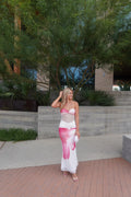 Strapless Sheer Floral Maxi