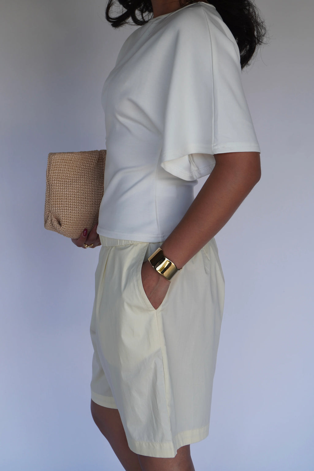 Pale Yellow Bermuda Shorts