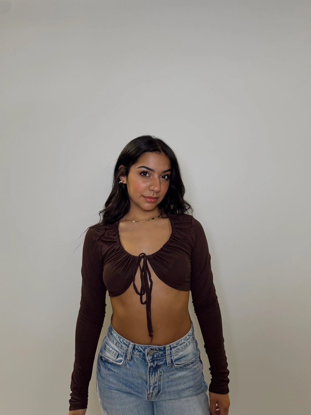 Crop Front Tie Top